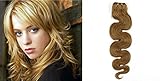HairQueen 20 Inch Dark Brown Curly Clip-In Human Hair Extensions 100% Virgin Peruvian Hair,blond miel fonce(#16) 100g