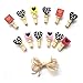 LWR CRAFTS Wooden Mini Clothespins Love and Heart Tropical 24 Pieces and Jute Cord 8 Ft
