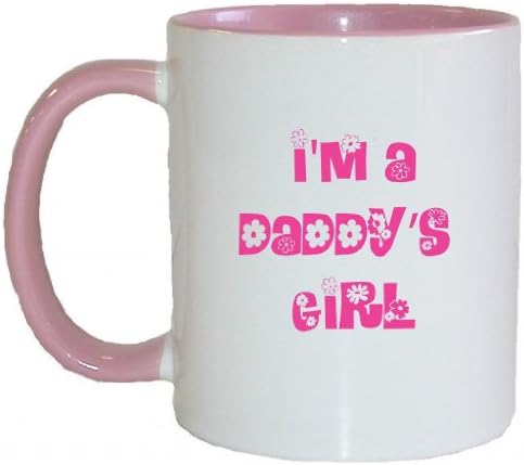 Mashed Mugs - I'm A Daddy's Girl (Pink Flowers Print) - Hot Chocolate Cup/Cocoa Mug (White/Pink)