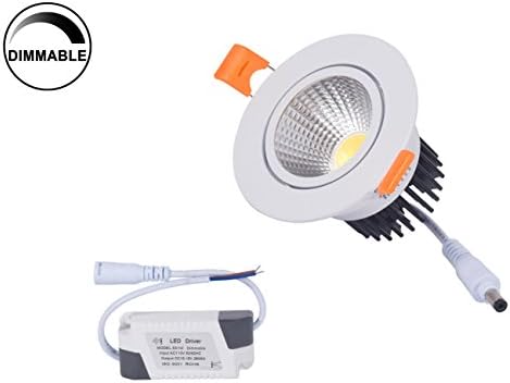 Dimmable 5W Recessed LED Downlight,Cut-Out 2.5in 60 Beam Angle 3000K Warm White Ceiling Light with Driver