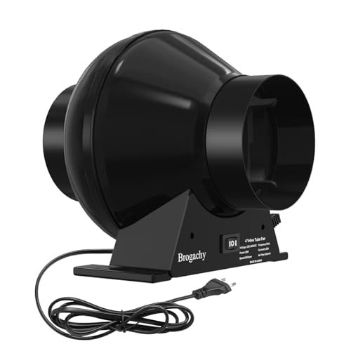 Brogachy Suction Fan 100 mm, Extraction Fan 322 m³/h Exhaust Fan, Air Extractor for Cellar, Garage, Kitchen, Bathroom, Grow Tents, Ventilation and Fan