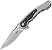 CRKT Carnufex EDC Folding Pocket Knife: Everyday Carry, Satin Blade, IKBS Ball Bearing Pivot, Frame Lock, Stainless Handle with Nylon Inlay, Deep Carry Pocket Clip 5480