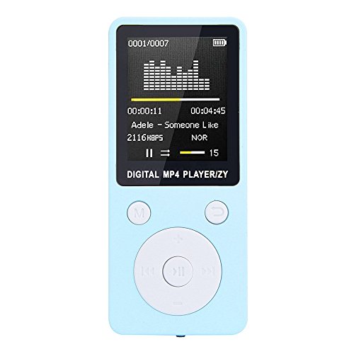 Fenleo MP3/MP4 Music Player, Portable Audio Player with Photo Viewer, FM Radio, Built-in Microphone, Voice Recorder, E-book, 1.8’’ Screen, 32G TF Card Support(not included) with Headphone & Data Cable