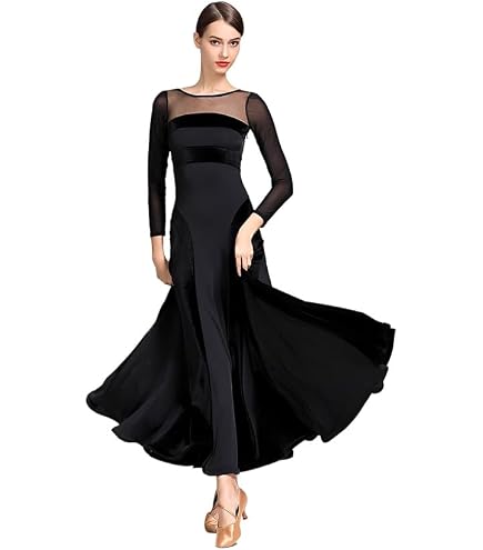 Amazon.com: ZX Women's Ballroom Dance Dress Lace Short Sleeve Long