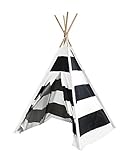 Heritage Kids Play Tent with Stripes, Black/White