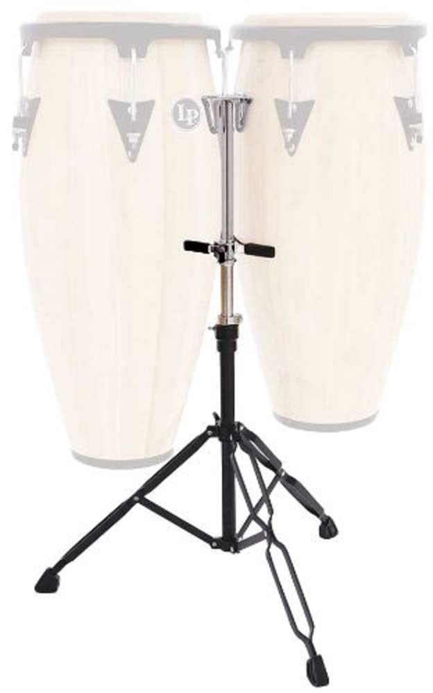 LP Latin Percussion Congaständer Aspire Slide Mount Double für LP Congas, leicht, höhenverstellbar, einfache Montage, Kesselschutz, doppelstrebig, verchromt, LPA653