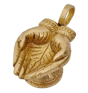 SkyWalker Hand Crafted Metal Brass Diya with Handle,Oil Wick for Puja (Pooja), Feng Shui,Decoration.