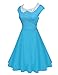 ACEVOG Womens Classy Vintage Audrey Hepburn Style 1940s Rockabilly Evening Dress,Large,Skyblue
