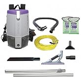 ProTeam Super Coach Pro 6 Commercial Backpack Vacuum with ProLevel HEPA Media Filtration and ProBlade Carpet Tool Kit, 6 Quart, Corded, 107533
