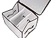 Juvale String Lights Storage Box - Christmas LED Lights Organizer Container, Translucent Bin with Brown Trim and Handle, Heavy Duty Zippered Closure, Winders Included, 12 x 9.5 x 10 Inches