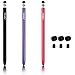 Honsky Cell Phone Stylus, Tablet Stylus for Touch Screens: Universal Slim Long Metal Pencil-Like Stylist Pens, Tablet Pen, Touchscreen Stylus Pen Purple, Red, Black - Cylinder, 3 Packs