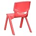 Flash Furniture Red Plastic Stackable School Chair with 10.5'' Seat Height