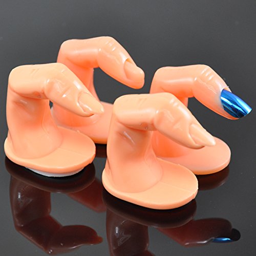 Beauties Factory Movable Practice Nail Art Polish Display Hand & 4x Blendable Fingers - Thumbnail 3