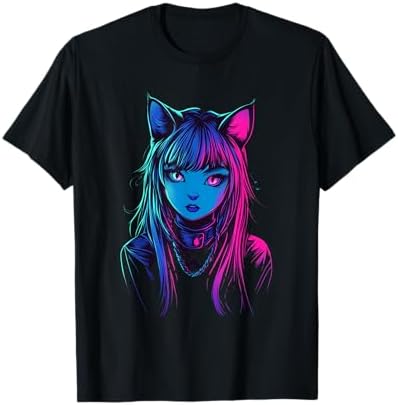 Amazon.com: Goth Anime girl Glitch art Grunge T-Shirt : Clothing