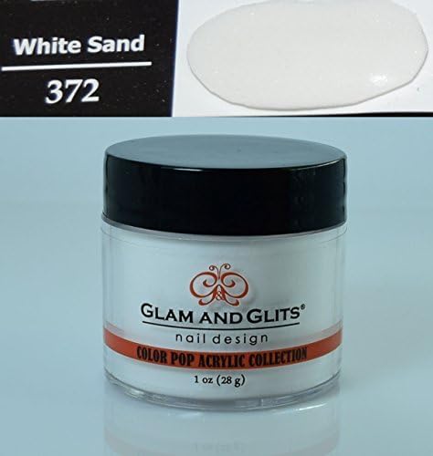 Glam and Glits - Color pop acrylic powder 1 oz - # 372 WHITE SAND. Buy 5 (any color) get 1 DIAMOND super fast drying Top Coat 0.5 oz FREE