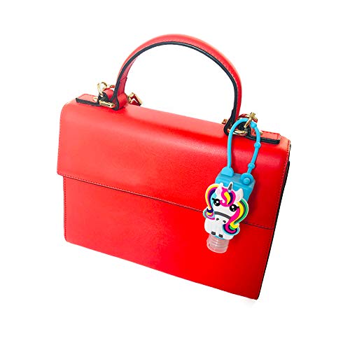 DANUC Unicorn Kids Adults Empty Travel Size Hand Sanitizer Bottles Case With Keychain Holder, Mini Pocket Thieves Hand Sanitizer Holder For Backpack Purse Bulk 1 oz 5pcs Flip Cap Reusable Bottle