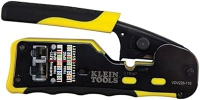 Klein Tools VDV226-110 Ratcheting Modular Data Crimper Wire Cutter Wire Stripper