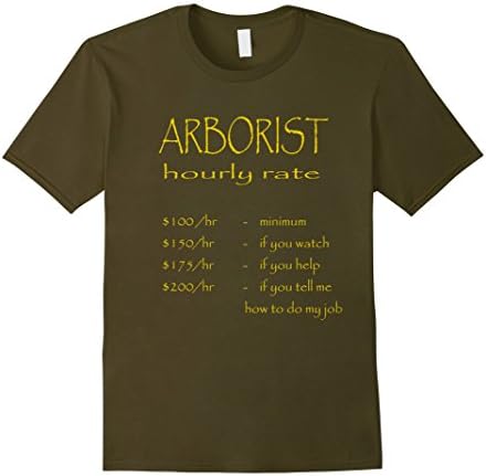 Men's Arborist Hourly Rate Tee Shirt Large Olive