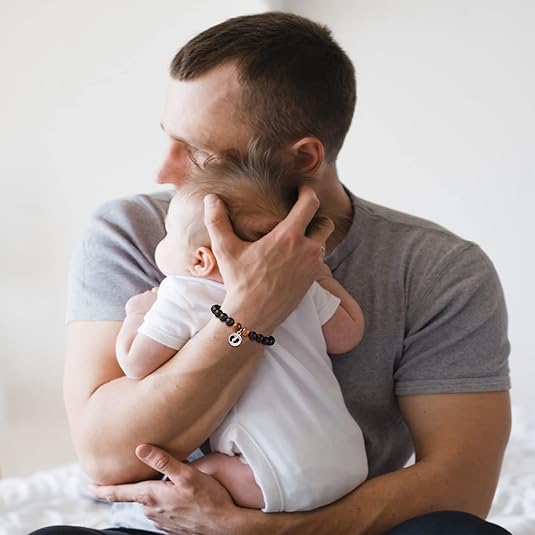 CheersLife Cadeau Futur Papa, Bracelet Annonce Grossesse Papa, Premier Cadeau Fete Des Peres, Bracelet Fete des Peres Homme, Cadeaux Anniversaire Homme 30 40 50 Ans