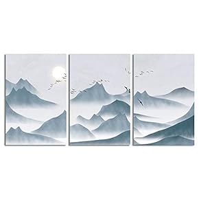 Canvas Wall Art Abstract Beautiful Sky Fantasy Painting Artwork for Home Prints Framed - 16"x24" x 3 Panels