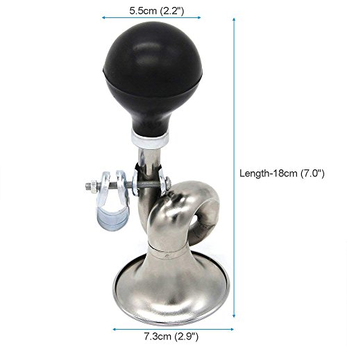 ezyoutdoor Cycling Bugle Bike Horn Aluminum Alloy Bicycle Bell Bicycle Horns Classic Clown Bugle Horn Metal Bike Bugle Trumpet Air Horn Mounting Bracket Vintage Metal Twist Loudspeaker Bike Bell