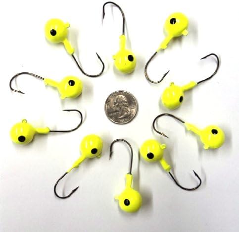 Catchmore Fishing JigHeads - 1oz - 10 Jigs (2 Packs of 5) - for Vertical Jigging,etc. - Use with Wyandotte Worms,etc. - JH1