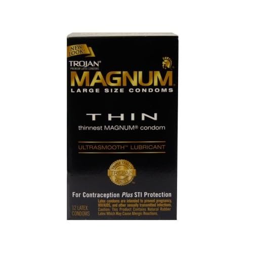 Trojan Magnum Thin Lubricated Latex Condoms-12 ct (Quantity of 3) image