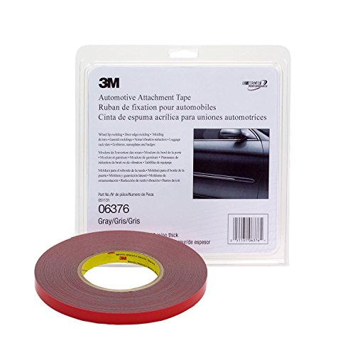 3M Automotive Attachment Tape, 06376, Gray, 1/4 in x 20 yd, 30 mil