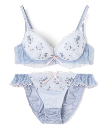 northerly(ノーザリー) インナーセット ガーデンアーチブーケブラジャー＆ショーツセット【ソフトワイヤー】 57-33-25-1545 サックス F65