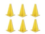 Coast Athletic 9 Inch Sports Training Cones All Yellow - 6 PACK