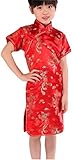 Blingland Dragon Chinese Cheongsam Dresses Mini Dresses for Girls