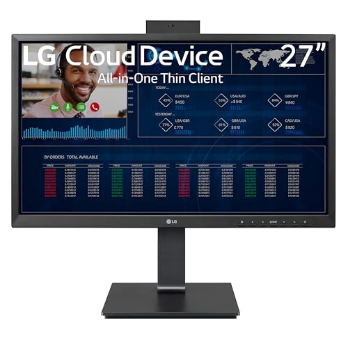 LG Cloud Device Thin Client AIO Monitor 27CQ650N, 27 inch Full HD IPS, 5ms, All-in-One Non OS, VDI Support, WIFI, Bluetooth, Fanless design, Built-in speakers, Pop-up Webcam