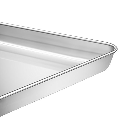Baking Sheets Set of 2, HKJ Chef Cookie Sheets 2 Pieces & Stainless Steel Baking Pans & Toaster Oven Tray Pans… 4 Baking Sheets Set of 2, HKJ Chef Cookie Sheets 2 Pieces & Stainless Steel Baking Pans & Toaster Oven Tray Pans… - Image 5