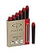 Parker Quink Unwashable Mini Ink Cartridge for Fountain Pen - Red (Box of 6)