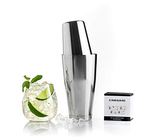 Cresimo Cocktail-Shaker-Set: Bartending Boston Shaker Set (2 Stück) mit 793 ml Gewicht und 530 ml unbeschwertem Martini…