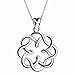 ANGEMIEL 925 Sterling Silver necklace Endless Love Celtic Knot Vintage Pendant necklaces for women, Box Chain 18