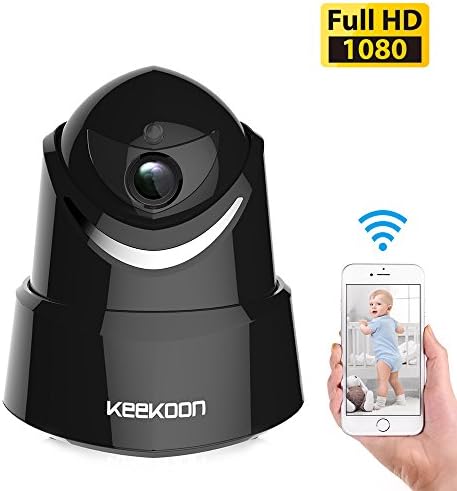 KEEKOON Wireless 1080P IP Camera, WiFi Home Security Surveillance Camera for Baby /Elder/ Pet/Nanny Monitor, Pan/Tilt, Two-Way Audio, Night Vision, Motion Detection (Black)