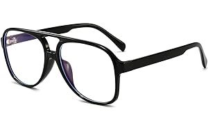 JOVAKIT Aviator Non-prescription Glasses for Women Men Pilot Frame Clear Lens Eyeglasses Fashion Square Frame Glasses