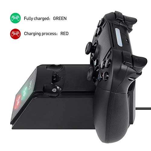 Wetoph Charging Dock GX04 Charging Station Charging Base for PS4/Slim/Pro Controller(Third Party Product Only for Charging Original PS4 Gamepads)-Black - Thumbnail 2
