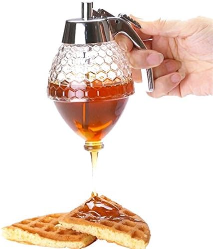 Honey Syrup Container Dispenser Acrylic Squeeze Bottle Honey Jar Juice Dispenser Honey Drain Pot Shatter Proof And Kids Friendly