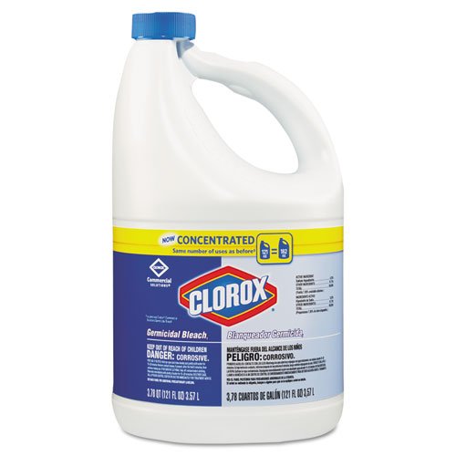 Clorox Germicidal Bleach, Regular, 121oz Bottle three bottles