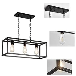 LIGOTFIRE Modern Chandeliers Rectangle Black 3