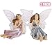 JUNIQUTE Fairy Garden Fairy Figurines - Garden Fairies - Sitting Girls Set of 2 pcs - Kit for Outdoor or House Decor, Hand Painted Resin Figurines, for Garden Indoor Decor Gift