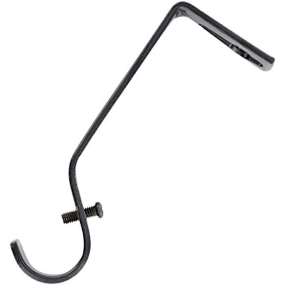 Merriway BH03240 (2 Pcs) Curtain Drapery Rod Rail Pole Wall Support Bracket with Black Finish for up to 19mm (3/4 inch) Diameter - Pack of 2 Pieces