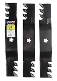 MaxPower 561738XB Commercial Mulching 3-Blade Set for a 54" Cut Craftsman/Husqvarna/Poulan Replaces 32187255, 532187256, PP24007 and Many Others, Black