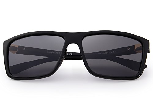 MERRY'S Men Polarized Sunglasses Fashion Male Sun glasses 100% UV Protection S8225 (Black, 58)