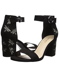 nine west Women 's gangela tela sandalia de tacón