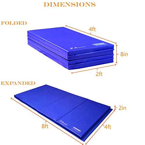 Z Athletic 4ft x 8ft x 2in Gymnastics Folding Exercise Gym Mat 4 Panel