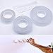 NYKKOLA 16.5 Ft Multipurpose Double Sided Mounting Reusable Washable Nano Grip Sticky Strips Seamless Traceless Adhesive Kitchen Holder Transparent Tape, Clear-5M/16.5