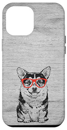 iPhone 12 Pro Max Corgi in Red Glasses Nerd Dog Case